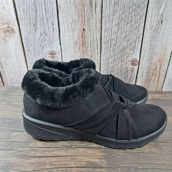 Bzees Genie Washable Slip On Faux Fur Black Bootie Women's Sz 11 M (NWOB) - Picture 3 of 9